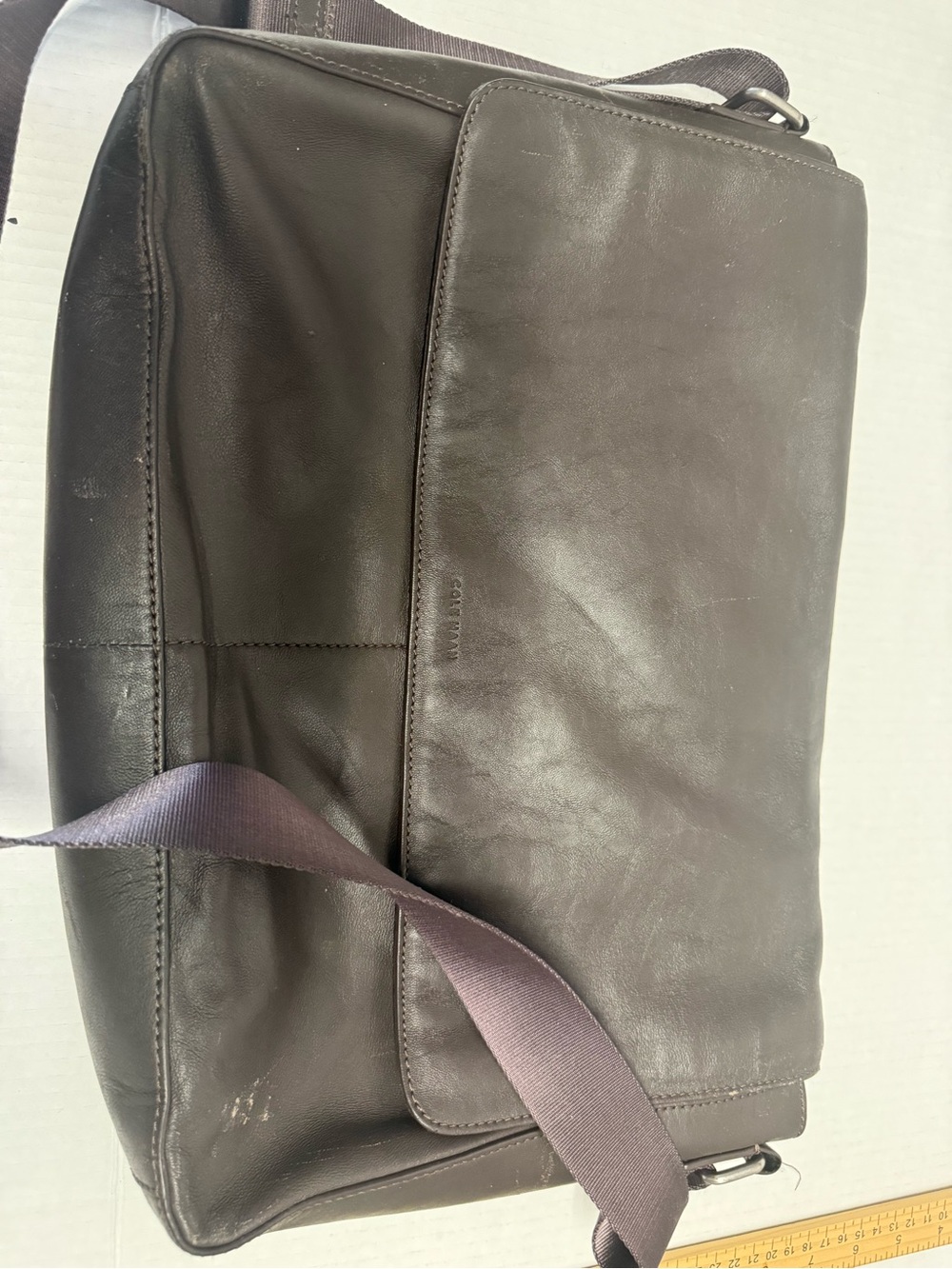 Cole Haan Brown Leather Strap Detail Crossbody